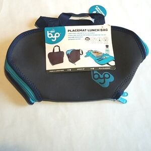 BYO Placement Lunch Bag Food Safe, BPA Free, Blue And Gray